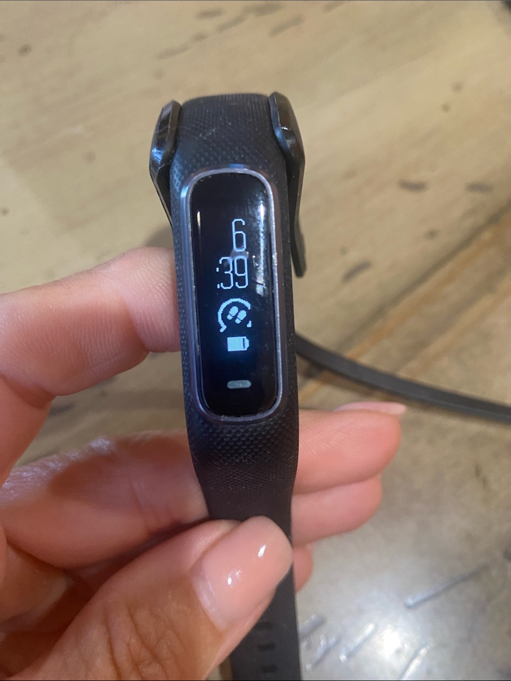 fitbit Black Slim Fitness Tracker with OLED Time Display